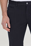 Slim Fit Dar Kesim Yan Cepli Pamuklu Esnek Armürlü Pantolon