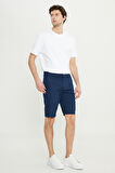 Slim Fit Dar Kesim Yan Cepli Gofre Desenli Şort