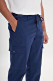 Comfort Fit Rahat Kesim Pamuklu Esnek Yan Cepli Kargo Pantolon