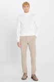 Slim Fit Dar Kesim Kadife Beli Bağlamalı Yan Cep Esnek Pantolon