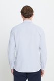 Pamuklu Oxford Slim Fit Dar Kesim Klasik Yaka Armürlü Gömlek
