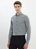 Altınyıldız Classics Slim Fit Düğmeli Yaka Açık Gri Erkek Gömlek ACE202510303_GÖMLEK PAR DY