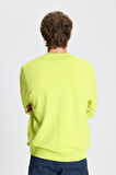 Erkek ACI SARI Standart Fit Normal Kesim Bisiklet Yaka Pamuklu Sweatshirt