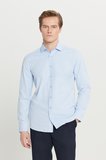 Slim Fit Dar Kesim Klasik Yaka Armürlü Gömlek