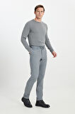 Relax Fit Rahat Kesim Beli Bağlamalı Esnek Takım Elbise Pantolonu