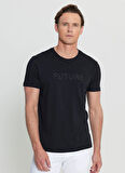 Altınyıldız Classics Bisiklet Yaka Baskılı Siyah Erkek T-Shirt ACE091252078_SYH