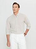 Altınyıldız Classics Slim Fit Düğmeli Yaka Bej Erkek Gömlek ACE020252157_BEJ