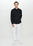 Altınyıldız Classics Slim Fit Düğmeli Yaka Siyah Erkek Gömlek ACE020252157_SYH