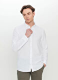 Altınyıldız Classics Slim Fit Düğmeli Yaka Beyaz Erkek Gömlek ACE020252165_BYZ