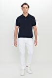 %100 Pamuk Standart Fit Normal Kesim Polo Yaka Jakarlı Triko Tişört