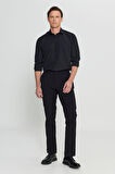 Slim Fit Dar Kesim Beli Lastikli Yan Cep Esnek Casual Pantolon