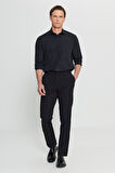 Slim Fit Dar Kesim Beli Lastikli Yan Cep Esnek Casual Pantolon