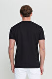 Pamuklu Slim Fit Dar Kesim Bisiklet Yaka Jakarlı Esnek Tişört