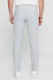 Slim Fit Dar Kesim Beli Bağlamalı Gofre Desenli Yan Cep Casual Pantolon