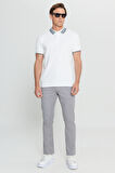Pamuklu Slim Fit Dar Kesim Polo Yaka Esnek Tişört