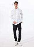 Altınyıldız Classics Slim Fit Düğmeli Yaka Beyaz Erkek Gömlek ACE020252222_BYZ