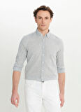 Altınyıldız Classics Slim Fit Düğmeli Yaka Gri Erkek Gömlek ACE020252224_GRI