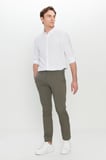 Slim Fit Dar Kesim Yan Cepli Desenli Esnek Casual Pantolon