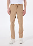 Altınyıldız Classics Bağlamalı Bel Normal Paça Slim Fit Bej Erkek Pantolon ACE001252275_BEJ