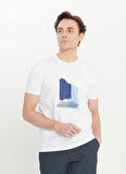 Altınyıldız Classics Bisiklet Yaka Baskılı Beyaz Erkek T-Shirt ACE091252066_BYZ