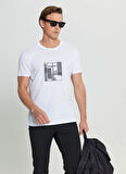 Altınyıldız Classics Bisiklet Yaka Baskılı Beyaz Erkek T-Shirt ACE091252072_BYZ