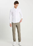 Altınyıldız Classics Slim Fit Düğmeli Yaka Beyaz Erkek Gömlek ACE020252168_BYZ