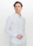 Altınyıldız Classics Slim Fit Düğmeli Yaka Mavi Erkek Gömlek ACE020252168_MAV