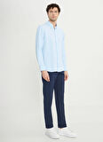 Altınyıldız Classics Slim Fit Düğmeli Yaka Mavi Erkek Gömlek ACE020252171_MAV