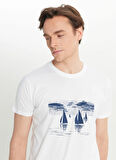 Altınyıldız Classics Bisiklet Yaka Baskılı Beyaz Erkek T-Shirt ACE091252393_BYZ