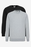 2'li Paket Pamuklu Standart Fit Normal Kesim Bisiklet Yaka Sweatshirt