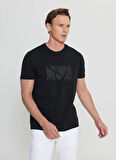 Altınyıldız Classics Bisiklet Yaka Baskılı Siyah Erkek T-Shirt ACE091252068_SYH