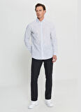 Altınyıldız Classics Comfort Fit Düğmeli Yaka Lacivert - Beyaz Erkek Gömlek ACE020252006_LCB