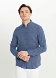 Altınyıldız Classics Slim Fit Düğmeli Yaka Lacivert Erkek Gömlek ACE020252165_LAC