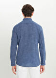 Altınyıldız Classics Slim Fit Düğmeli Yaka Lacivert Erkek Gömlek ACE020252165_LAC