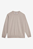 Standart Fit Normal Kesim 2 İplik Recycle Pamuklu Bisiklet Yaka Sweatshirt