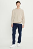 Standart Fit Normal Kesim 2 İplik Recycle Pamuklu Bisiklet Yaka Sweatshirt