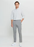 Altınyıldız Classics Comfort Fit Düğmeli Yaka Gri - Beyaz Erkek Gömlek ACE020252227_GBY
