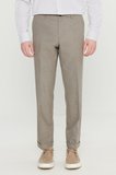 Yünlü Slim Fit Dar Kesim Yan Cepli Beli Gizli Lastikli Esnek Klasik Pantolon