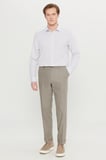 Yünlü Slim Fit Dar Kesim Yan Cepli Beli Gizli Lastikli Esnek Klasik Pantolon