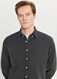 Altınyıldız Classics Comfort Fit Düğmeli Yaka Antrasit Erkek Gömlek ACE020261370_ATR