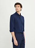 Altınyıldız Classics Slim Fit Düğmeli Yaka Lacivert Erkek Gömlek ACE020252157_LAC