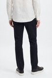 Pamuklu Slim Fit Dar Kesim Diagonal Desenli Yan Cepli Casual Pantolon