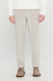 Pamuklu Kadife Slim Fit Dar Kesim Yan Cepli Desenli Pantolon