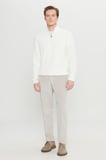 Pamuklu Kadife Slim Fit Dar Kesim Yan Cepli Desenli Pantolon