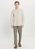 Altınyıldız Classics Slim Fit Düğmeli Yaka Bej Erkek Gömlek ACE020261519_BEJ