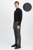 Slim Fit Dar Kesim Beli Bağlamalı Yan Cepli Diagonal Desenli Esnek Casual Pantolon