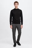 Slim Fit Dar Kesim Beli Bağlamalı Yan Cepli Diagonal Desenli Esnek Casual Pantolon