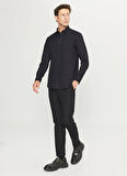 Altınyıldız Classics Slim Fit Düğmeli Yaka Siyah Erkek Gömlek ACE020261467_SYH