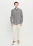 Altınyıldız Classics Slim Fit Düğmeli Yaka Gri Erkek Gömlek ACE020261468_GRI