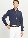 Altınyıldız Classics Comfort Fit Düğmeli Yaka Lacivert Erkek Gömlek ACE020261370_LAC